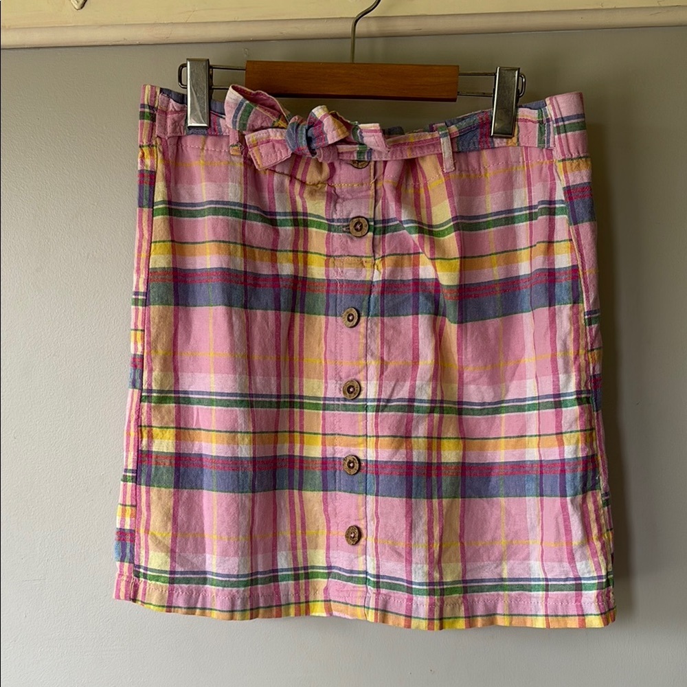 Purple & Moore Cottagecore Plaid Linen Blend Skort (Skirt Shorts) Size Medium